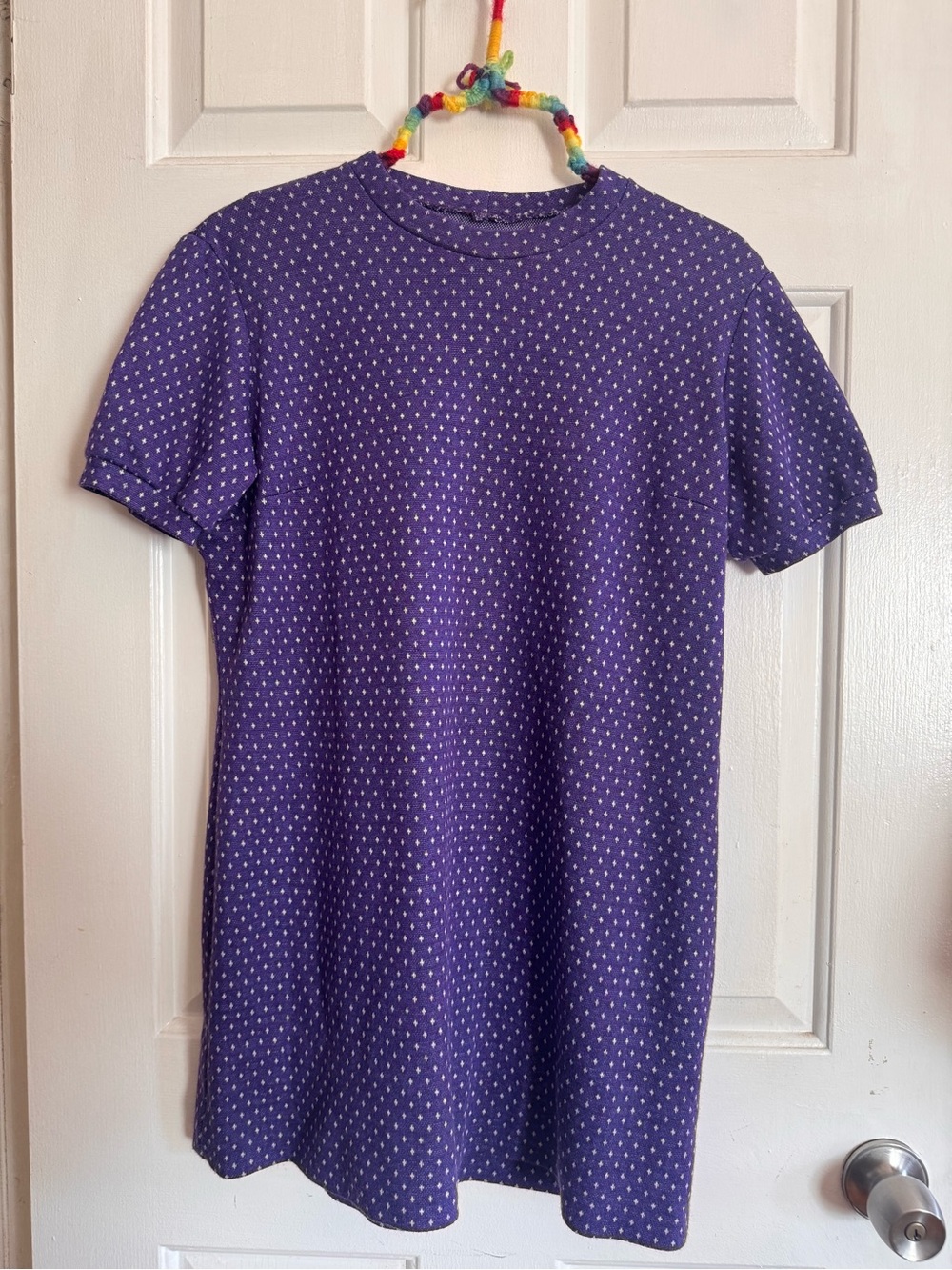 One of a Kind Purple Short-Sleeve Shift Dress